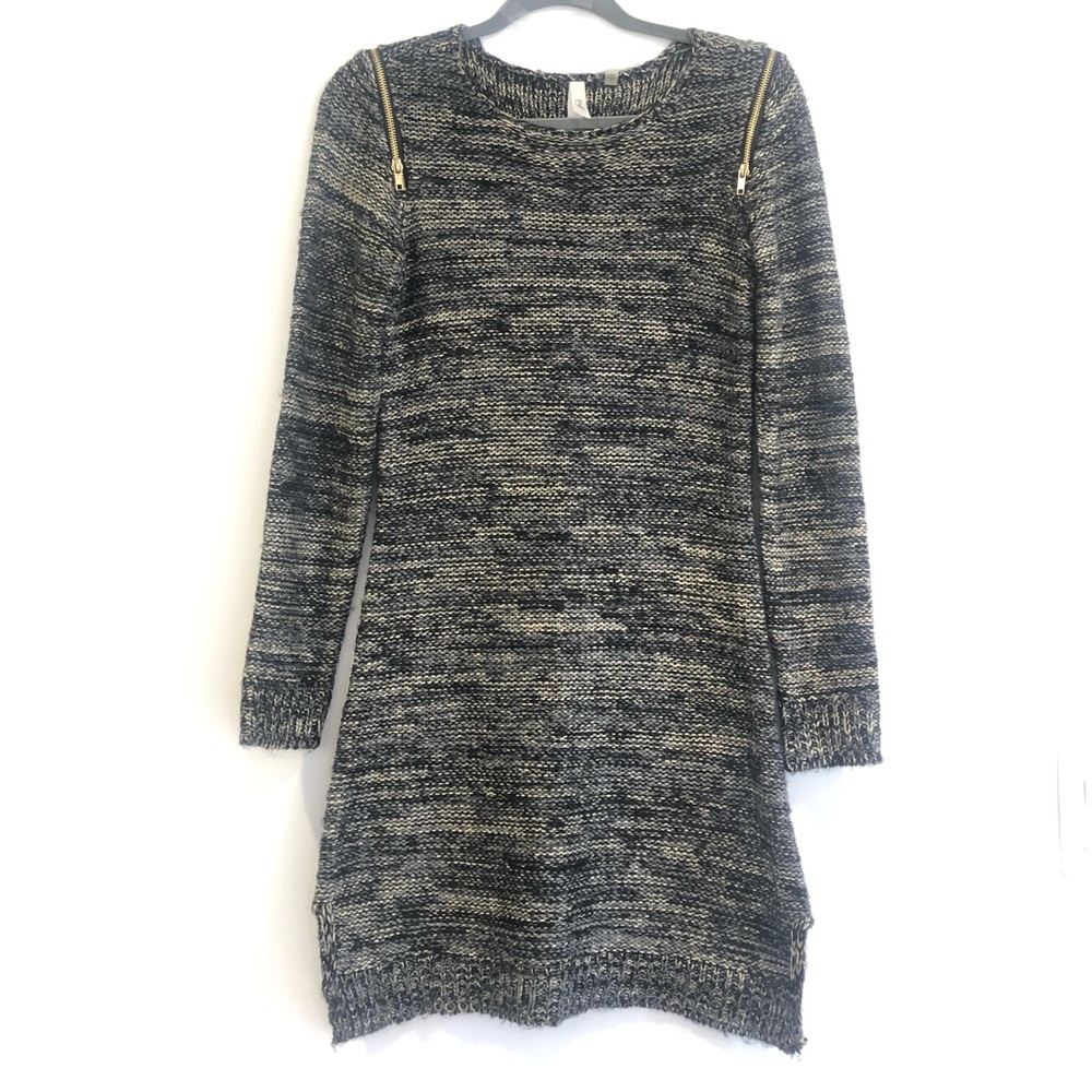 NY Collection knitted long sleeve mini dress